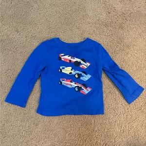 GAP Blue Baby/Toddler Long Sleeve Tee with Race Car Print